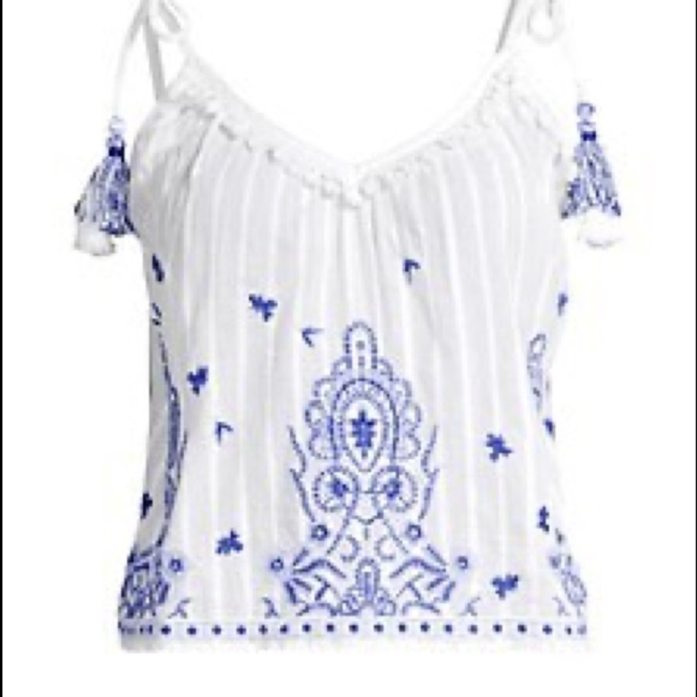 Ramy Brook macro embellished V neck blouse